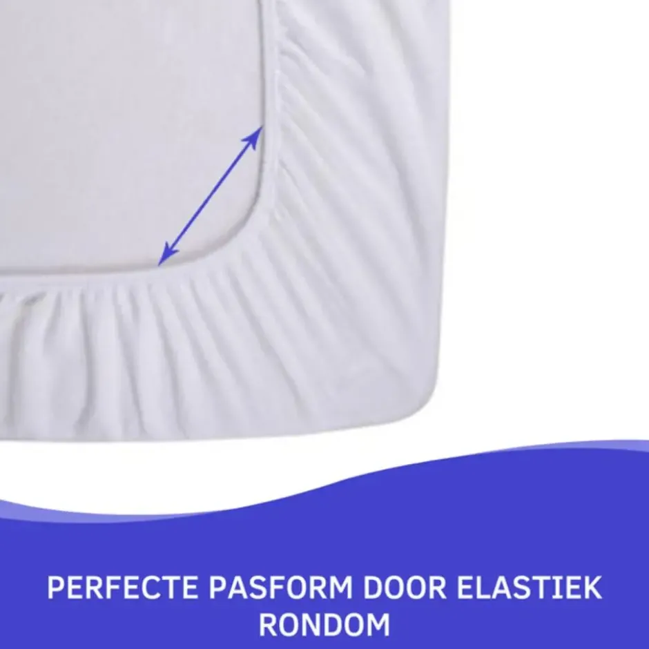 Zavelo Katoen Molton Waterdicht PU Hoeslaken-Lits-jumeaux (180x210 cm)