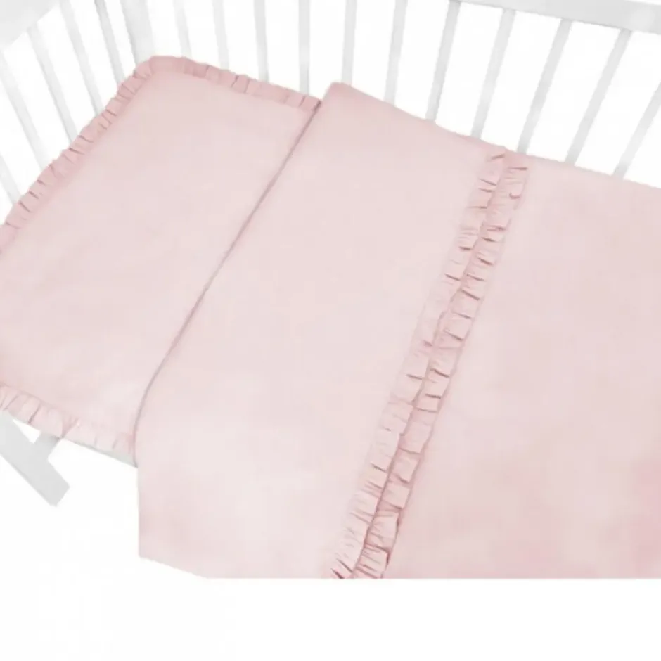 Zavelo Peuter Dekbedovertrek Royal Ruches Roze 120 x 150 cm