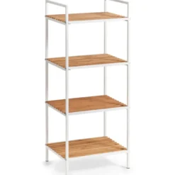 Zeller Badkamerkastje - 4 planken - wit - hout - 39 x 95 cm
