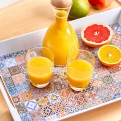 Zeller Dienblad - met mozaiekprint - melamine - 50 x 35 cm
