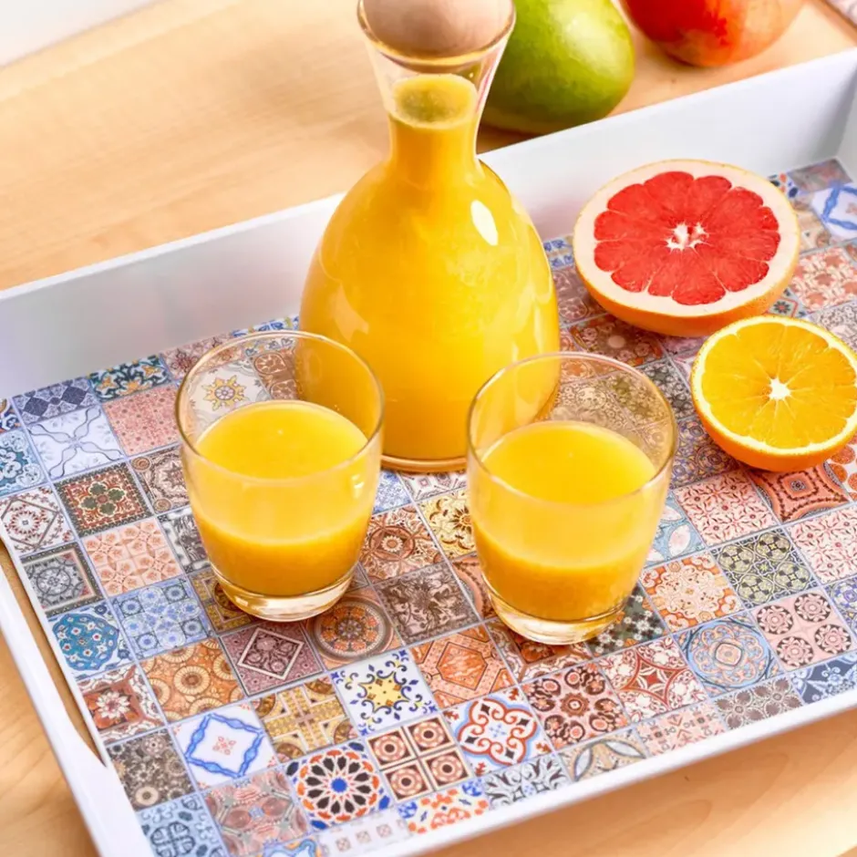 Zeller Dienblad - met mozaiekprint - melamine - 50 x 35 cm