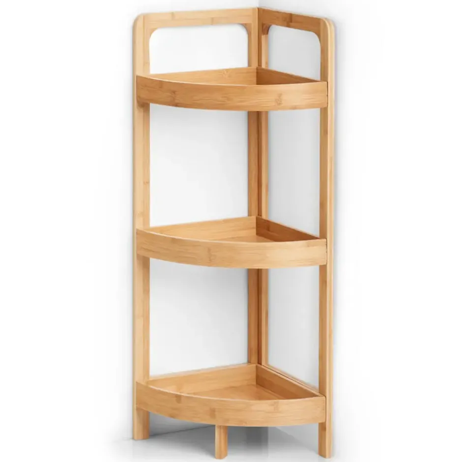 Zeller Hoekkastje/rekje - bamboe - hout - 29 x 29 x 85 cm