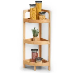 Zeller Hoekkastje/rekje - bamboe - hout - 29 x 29 x 85 cm