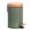 Zeller Pedaalemmer - 3L - salie groen - metaal en bamboe - 24 cm
