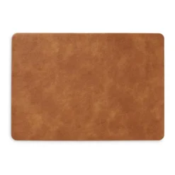 Zeller placemats lederlook - cognac bruin - 45 x 30 cm