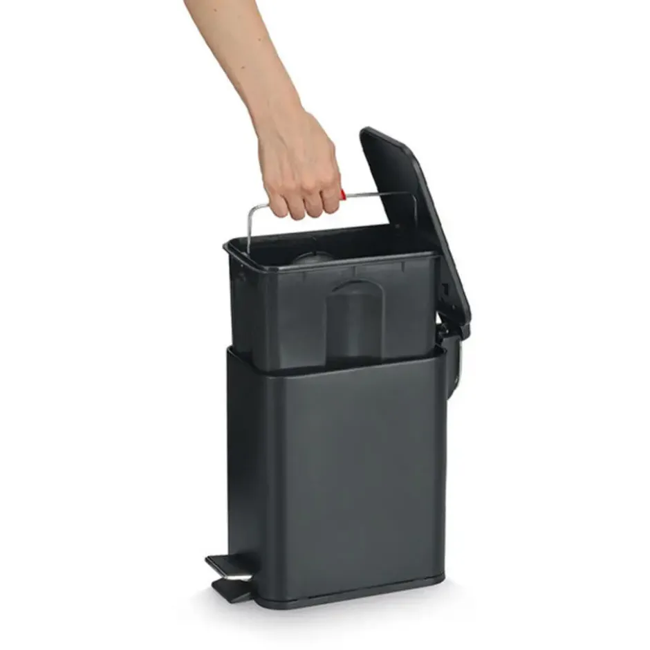 Zeller Prullenbak/pedaalemmer - metaal/kunststof - 5L - softclose