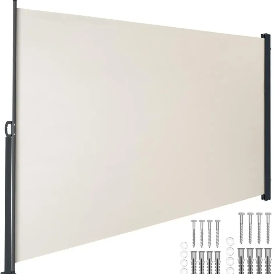 Zijmarkies - Beige - 287x184 cm - Waterdicht Polyester - Gepoedercoat Staal