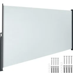 Zijmarkies - Uittrekbare Markies - Waterafstotend - Grijs - Poedercoat Frame