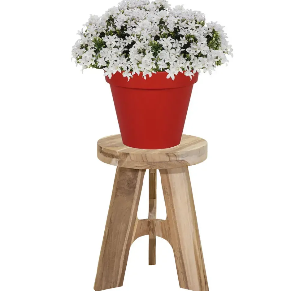 Zit krukje bijzet stoel Decowood - lichtbruin - D30 x H40 cm